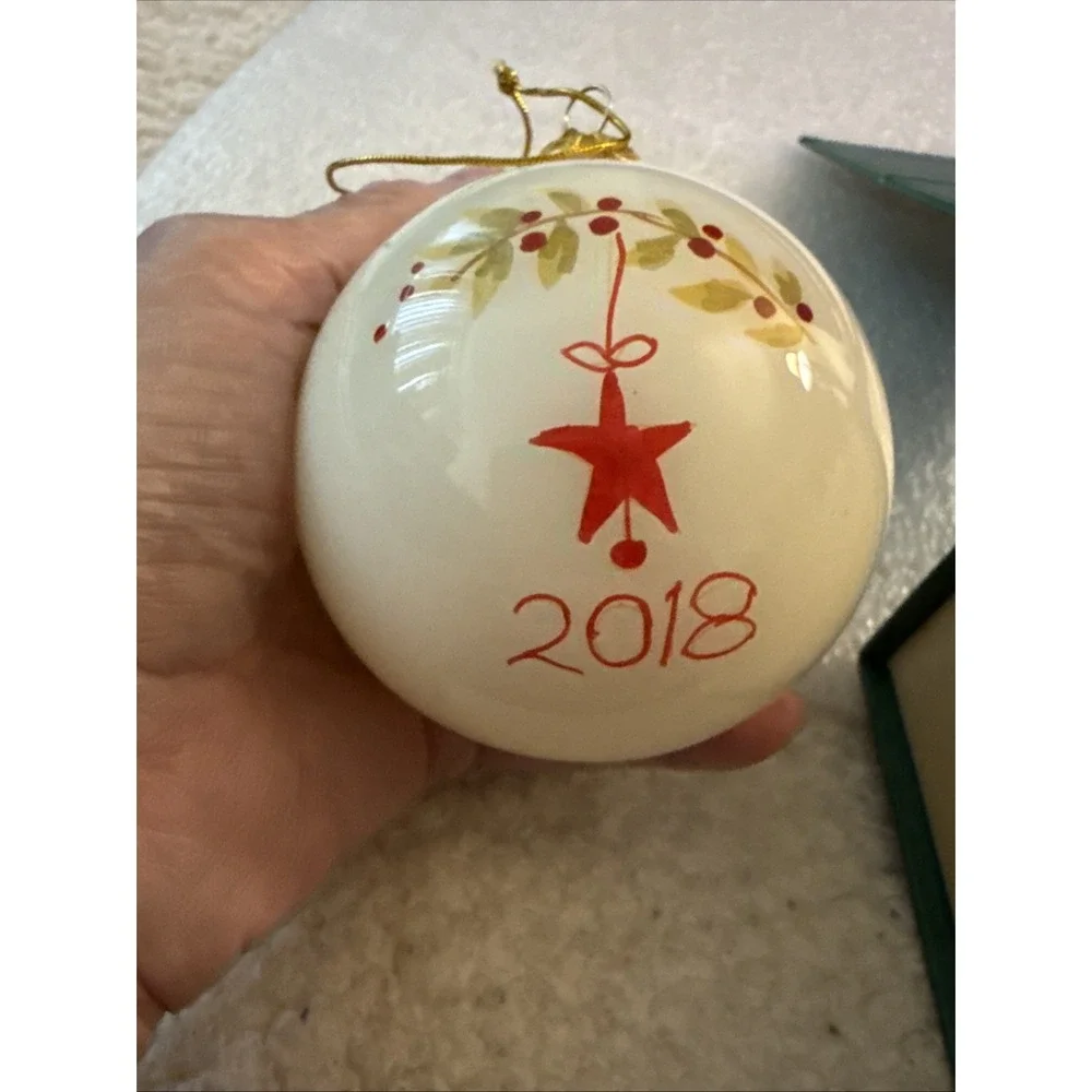 Pier 1 Imports 2018 Li Bien Christmas Ornament Mouse in Santa Hat Hand Painted
